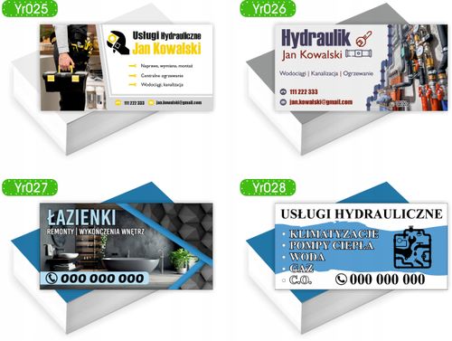 Wizytówki firmowe Foliowane 1000szt ŁAZIENKI PŁYTKI GŁADZIE dużo wzorów na Arena.pl
