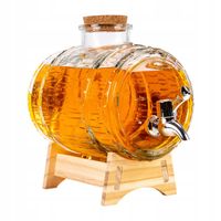 Beczka szklana z kranikiem 2L beczułka antałek karafka do whisky na wodę