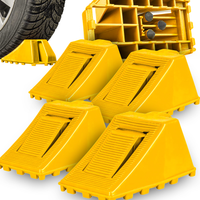 4X KLIN POD KOŁO KOŁA SAMOCHODOWE Z HAMULCEM BLOKADA AUTA ZABEZPIECZAJĄCY