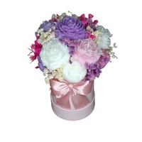 Flower Box Świece Sojowe Wieczny Bukiet Prezent Piwonie Ślub Urodziny