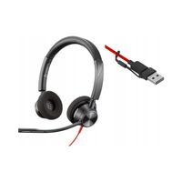 Słuchawki HP Poly Blackwire 3320 Stereo USB-C + Adapter USB-C/A 8X219AA