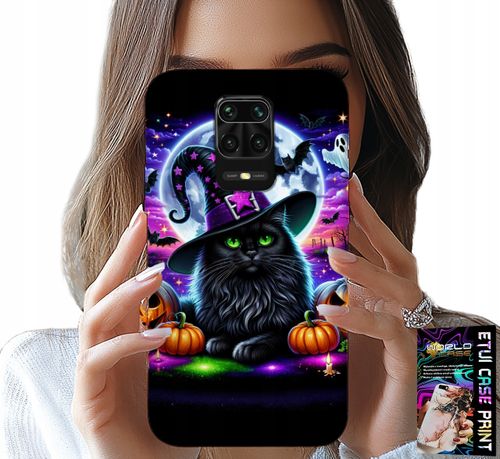 ETUI DO XIAOMI NOTE 9 PRO / 9S - CZARNY KOTEK HALLOWEEN SALEM DYNIA WZORY na Arena.pl