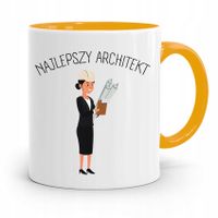 Kubek Żółty Architekta Najlepszy Architekt Prezent Z Nadrukiem Ze Zdjęciem