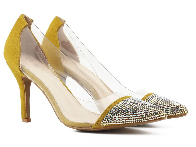 Szpilki damskie przeźroczyste z cyrkoniami 36 zdjęcie 1