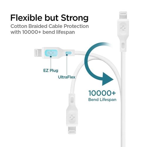 SPIGEN C10CL MFI TYPE-C TO LIGHTNING CABLE 100CM WHITE na Arena.pl