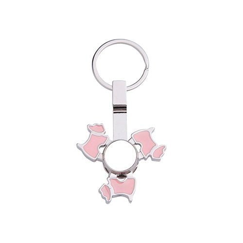 Brelok metalowy - spinner do sublimacji - Dog - różowy zdjęcie 1