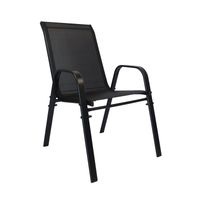 Krzesło ogrodowe metalowe czarne H23012K-1– wygodne siedzisko na taras, balkon i do ogrodu