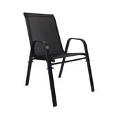 Krzesło ogrodowe metalowe czarne H23012K-1– wygodne siedzisko na taras, balkon i do ogrodu