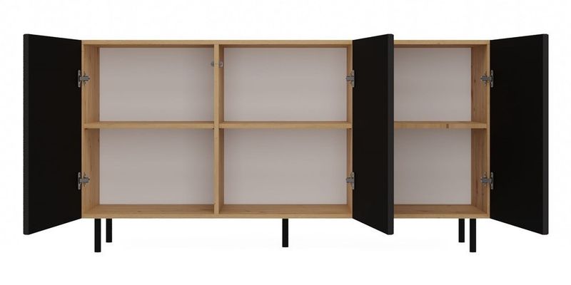 KOMODA KAMA 3 DRZWI SLIM ARTISAN/CZERŃ KOMPLET zdjęcie 5