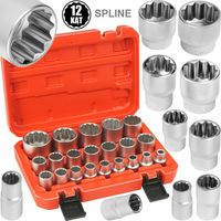 KLUCZE NASADOWE 1/2 NASADKI SPLINE 12 KĄTNE DWUNASTOKĄTNE 8-36mm ZESTAW 21e