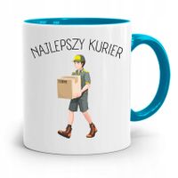 Kubek Błękitny Dla Kuriera Najlepszy Kurier Z Nadrukiem Ze Zdjęciem