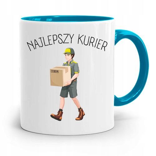 Kubek Błękitny Dla Kuriera Najlepszy Kurier Z Nadrukiem Ze Zdjęciem na Arena.pl
