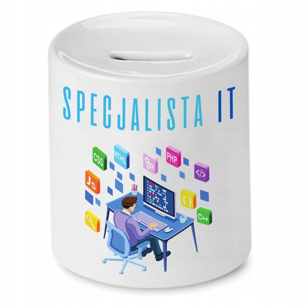 Skarbonka Informatyka Programisty Specjalista It Z Nadrukiem Ze Zdjęciem zdjęcie 1