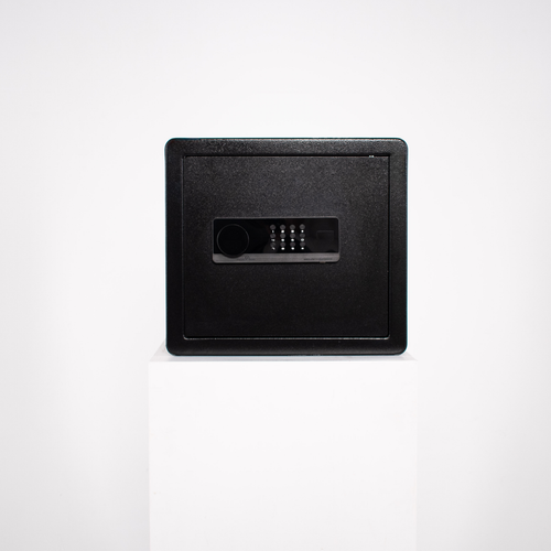 Pancerny Domowy Sejf z Zamkiem Elektronicznym i Kluczem 36x40x30 cm Czarny na Arena.pl