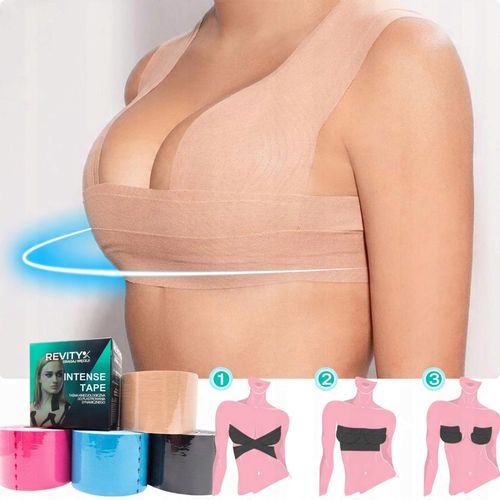 TAŚMA DO BIUSTU TAPINGU TWARZY 5m KINEZJOLOGICZNA KINESIO LIFT TAPE TEJPY na Arena.pl