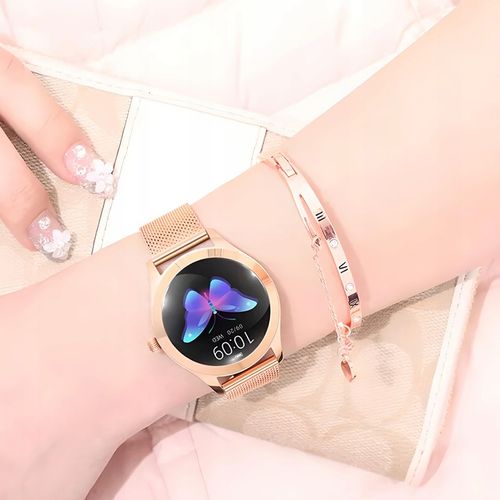 SMARTWATCH ZEGAREK DAMSKI DLA KOBIETY PULS SPORT POWIADOMIENIA MENU ZŁOTY na Arena.pl