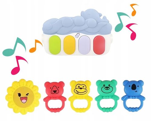 Mata Edukacyjna Interaktywna 3w1 z Pianinkiem Grzechotki dla Niemowląt 0+ na Arena.pl