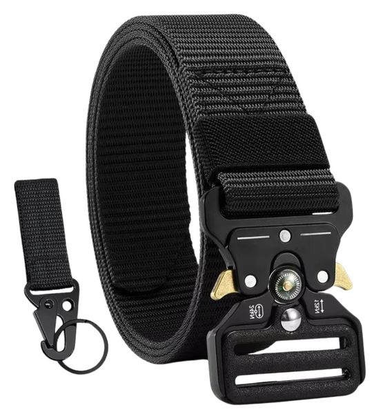 Pasek militarny  na zatrzask pas taktyczny parciany z kompasem czarny zdjęcie 5