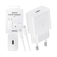 Ładowarka siec. Samsung EP-T1510XW 15W Fast Charge + kabel USB-C/USB-C biał