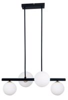 Kama lampa wisząca czarny+złoty 4x28W G9 klosz biały