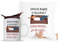 Zestaw Poduszka + Kubek Śmieszny Zabawny Prezent Z Nadrukiem Ze Zdjęciem