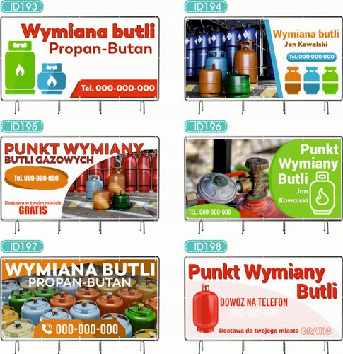 BANER REKLAMOWY 130x80cm projekt w cenie WYMIANA BUTLI PROPAN BUTAN na Arena.pl