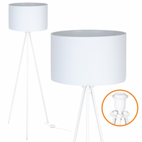 Lampa Stojąca Trigni Biała - Skandynawski Design Biały abażur