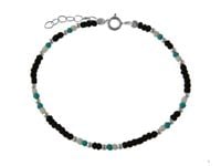 SREBRNA BRANSOLETA ŻYŁKA GWIAZD KOLOROWE KORALIKI