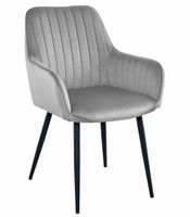 Krzesło SOLDEN - aksamit srebrno-szary / nogi czarne x 1