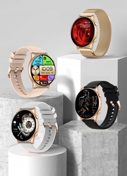 SMARTWATCH ZEGAREK DAMSKI POLSKIE MENU ROZMOWY ZDROWIE SPORT AMOLED 4 PASKI zdjęcie 2