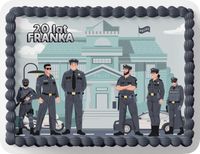 PROSTOKĄTNY OPŁATEK NA TORT A4 20x29CM - POLICJA POLICJANT + IMIĘ