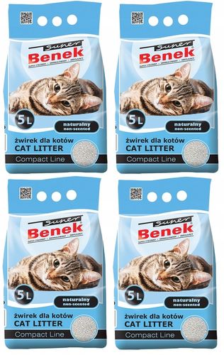 Drobny Żwirek dla kota Super Benek Compact 20L Drobnoziarnisty Zbrylający na Arena.pl