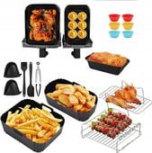 Duży zestaw akcesoriów do airfryer formy i akcesoria