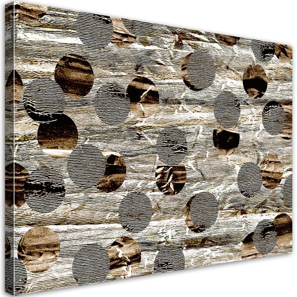 Emaga Obraz na płótnie, Brązowe koła abstrakcja - 100x70 zdjęcie 1