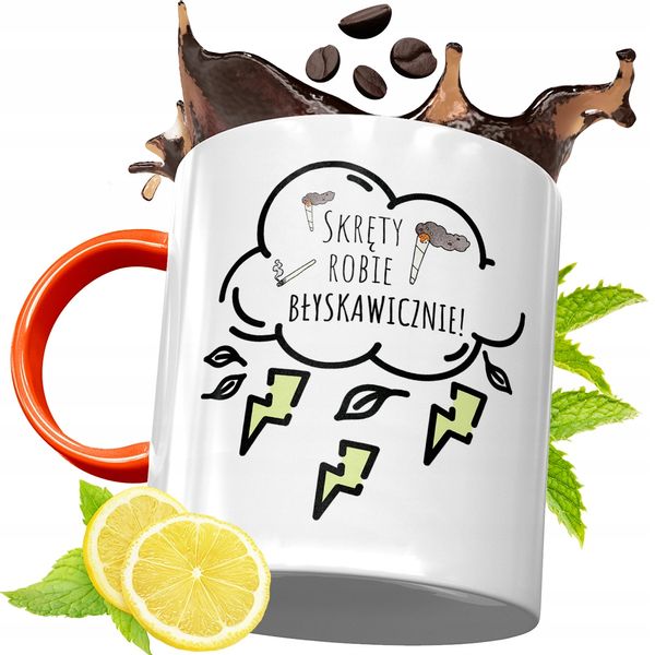 Kubek Pomarańczowy Dla Palacza Prezent Z Nadrukiem Ze Zdjęciem zdjęcie 1