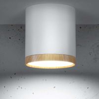 Sufitowa lampa 2273624 downlight LED 5W 4000K metalowa tuba biała drewniana