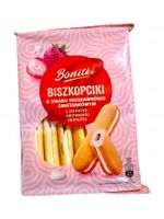 Biszkopciki Bonitki 170g o smaku Truskawkowo-śmietankowym