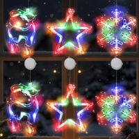 Zestaw LED dekoracji świetlnych do okien na Boże Narodzenie 6 szt