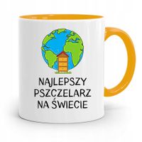 Kubek Zółty Dla Pszczelarza Najlepszy Na Świecie Z Nadrukiem Ze Zdjęciem