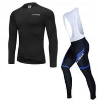 Długi Strój Rowerowy Komplet Kolarski Męski Elastyczny Wiosenny Szelki 5XL