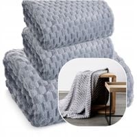 Komplet narzut na kanapę + fotele gruby ciepły koc mikrofibra 3D kolory HIT