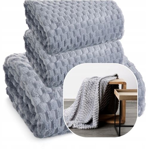 Komplet narzut na kanapę + fotele gruby ciepły koc mikrofibra 3D kolory HIT na Arena.pl