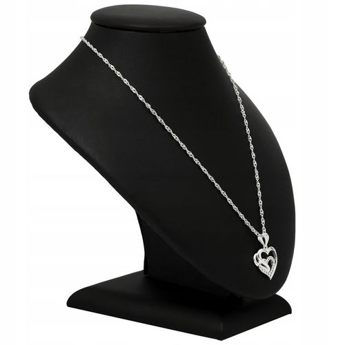 SREBRNY NASZYJNIK SERCE ŁAŃCUSZEK Z ZAWIESZKĄ SREBRO 925 + RÓŻA WIECZNA LED na Arena.pl