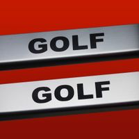 Listwa progowa VOLKSWAGEN GOLF MK7 Stal nierdzewna 304 mat z czarnymi liter