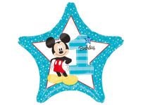 Balon foliowy „Myszka Mickey na Pierwsze urodziny”, 45 cm (18 cali) [balon