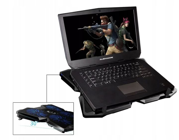PODSTAWKA CHŁODZĄCA POD LAPTOPA PODKŁADKA USB LED DO NOTEBOOKA zdjęcie 4