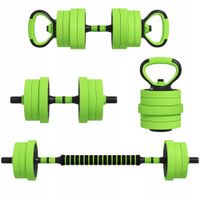 Zestaw regulowanych hantli 4 w 1, zielony, 20 kg SPORTNOW