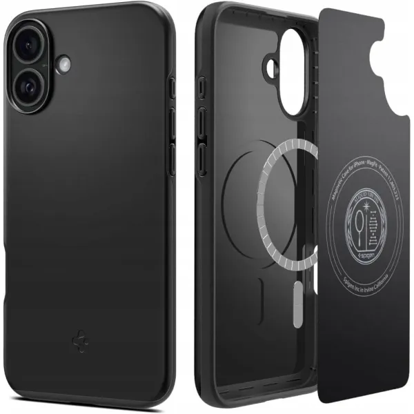 Etui Spigen Thin Fit MagSafe do na iPhone 16 Plus - czarne zdjęcie 1