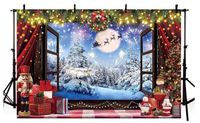 Dekoracja Tło Świąteczne 2,4 m x 1,8 m Zima Śnieg Wigilia Boże narodzenie