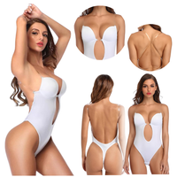 Body damskie modelujące wyszczuplające biustonosz bez pleców białe 36